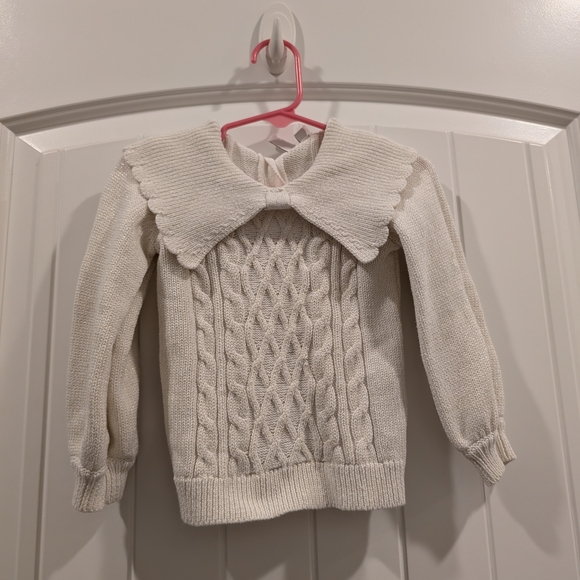 Janie and Jack Cream Cable Knit Sweater - Picture 1 of 4